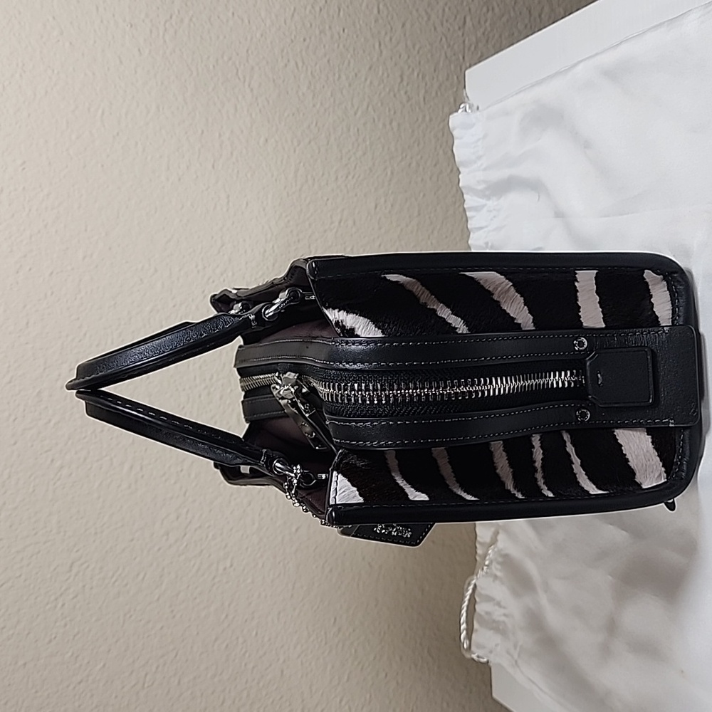 Coach Rogue 20 In Haircalf With Zebra Print - Picture 6 of 16